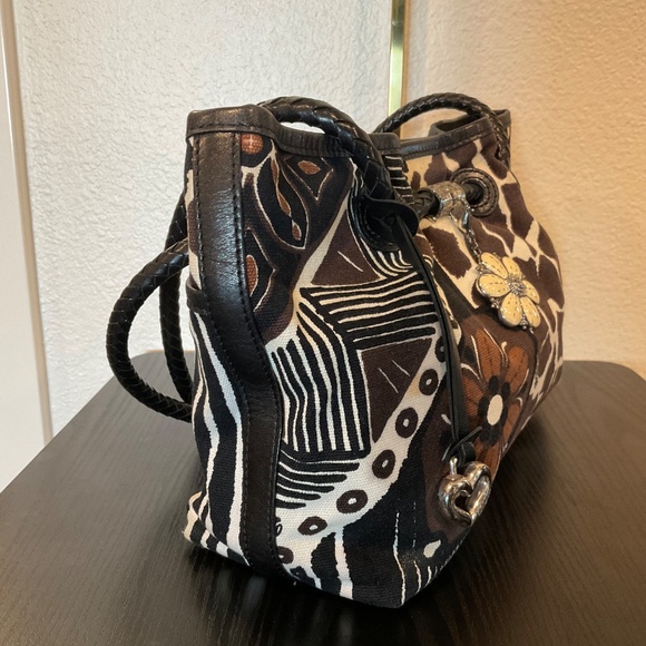 BRIGHTON  Animal Print Brown Black Braided Straps - Picture 2 of 15